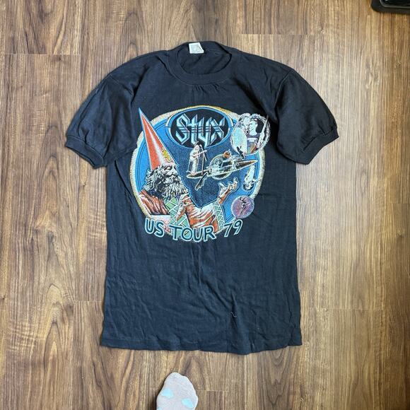 Fantasy VTG 1979 Styx US Tour Wizard T-Shirt Single Stitch L Rare Band Tee ‘79 - Picture 2 of 11